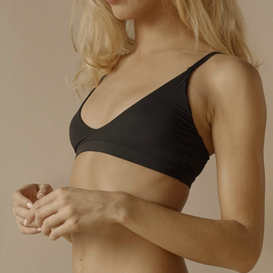 2ND SKN Triangle Bralette - Midnight Black